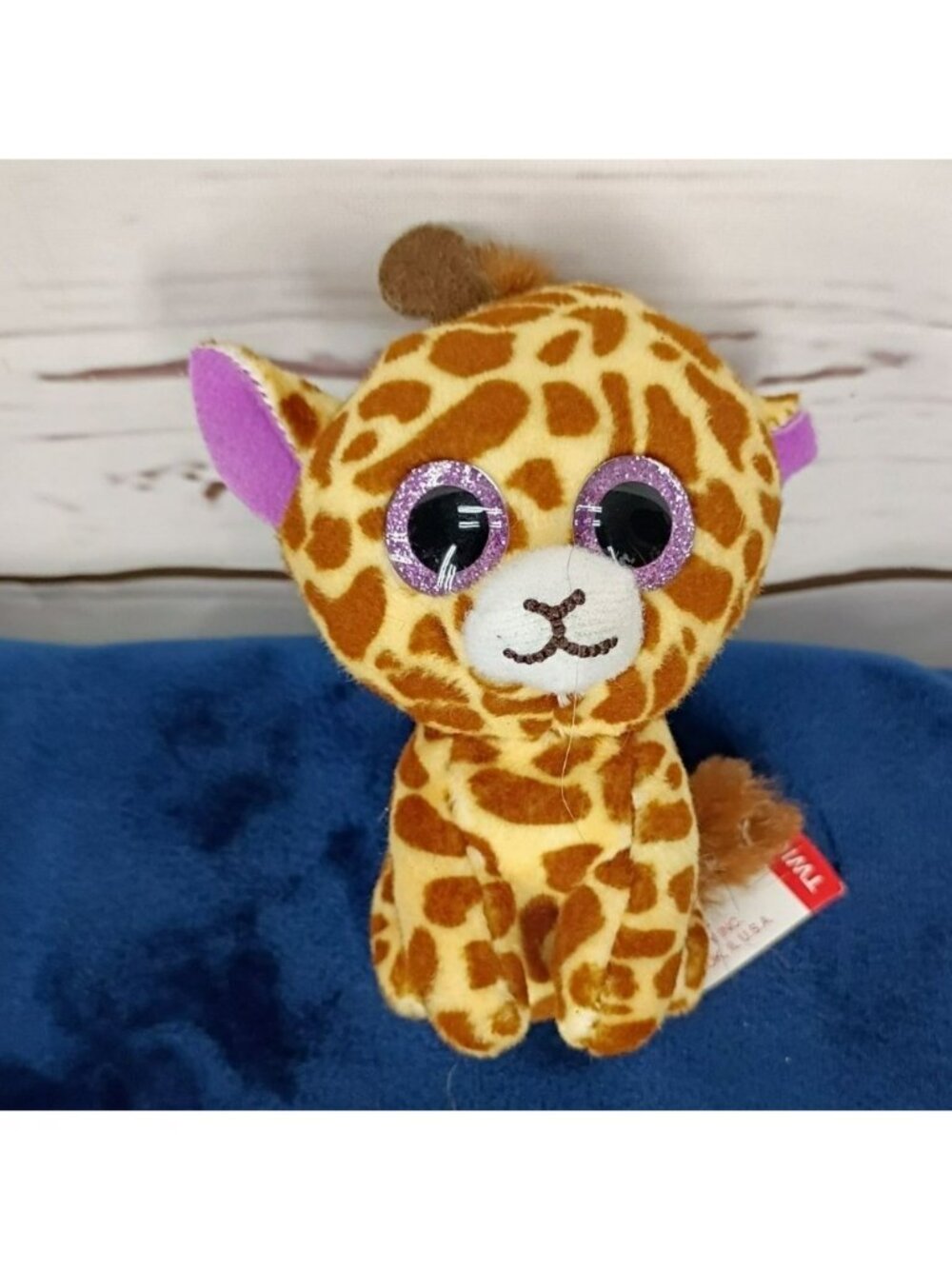 Ty Beanie Boos Twig The Giraffe 3" Mini Plush Toy 2017 With Purple Glitter Eye